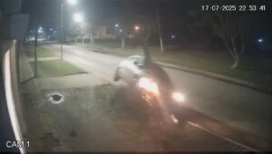 AUTO CHOCÓ POSTE EN 208 Y 517