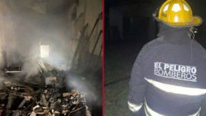BOMBEROS VOLUNTARIOS EL PELIGRO INCENDIO GALPÓN