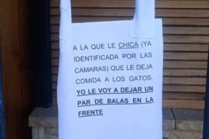 amenaza - vecina - gatos callejeros - plaza españa