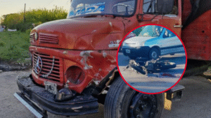 motociclista fallecido - camión - 44 y 238