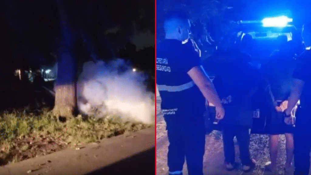 MOTO INCENDIO DETENIDOS