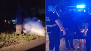 MOTO INCENDIO DETENIDOS