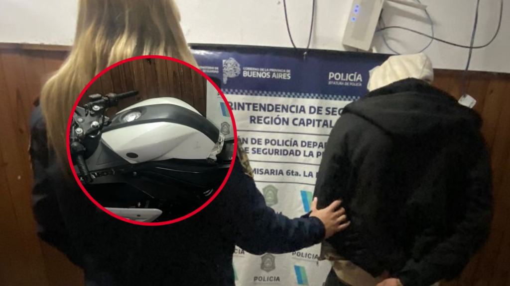 MOTO ROBADA DELINCUENTE DETENIDO