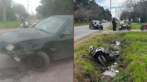 POLICIAS MOTORIZADOS CHOCARON