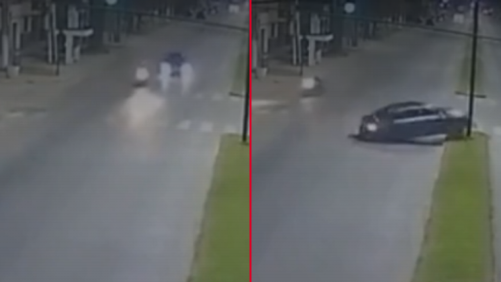 Accidente en avenida 520 y 171- un auto terminó contra un poste tras esquivar una moto
