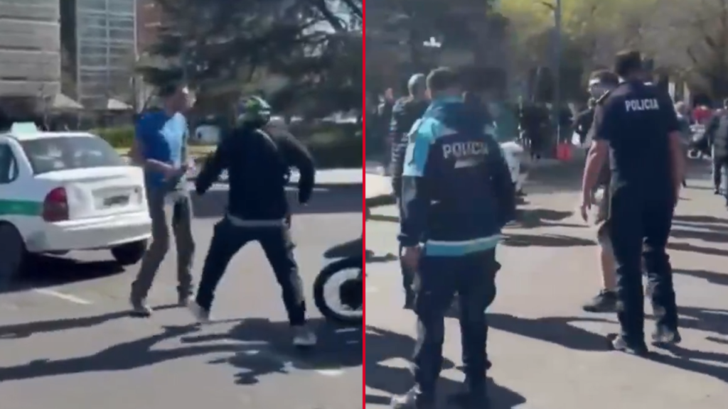 pelea-conductores-de-apps-taxistas-plaza-moreno-