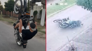 171 entre 521 y 522 - ACCIDENTE - CHOQUE MOTO-JOVEN INTERNADO