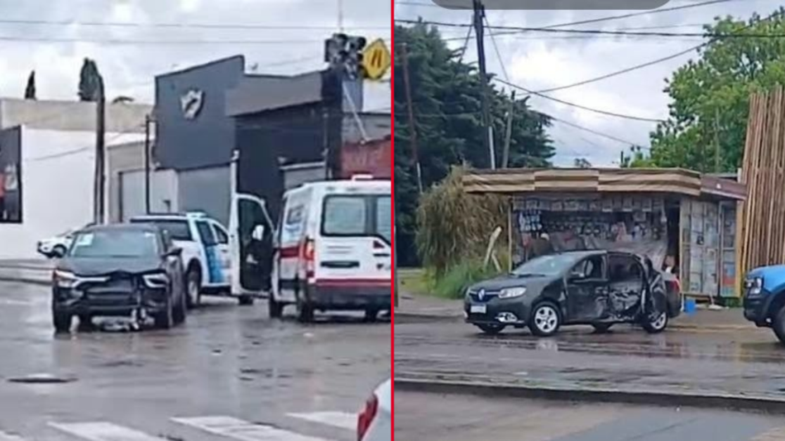 Fuerte accidente en 44 y 143 dos vehículos chocaron en medio de la lluvia y hubo un hospitalizado