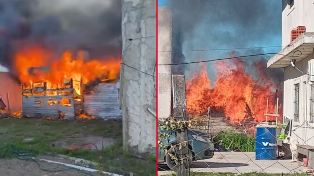 Tragedia en 186 y 516 bis murió un hombre de 34 años en el incendio de una casilla